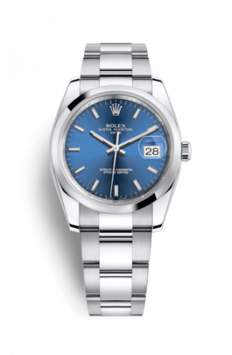 Watch Winder for watch Rolex Date Oyster Perpetual Date 34 Stainless Steel Domed / Oyster / Blue