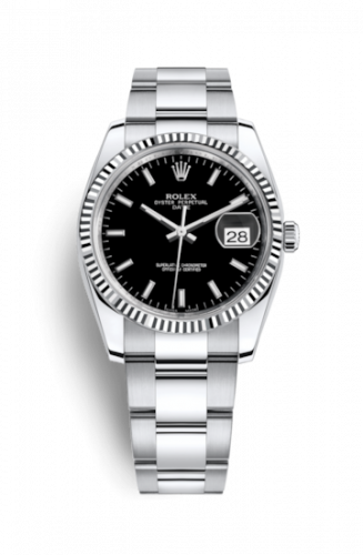 Watch Winder for watch Rolex Date Oyster Perpetual Date 34 Stainless Steel Fluted / Oyster / Black