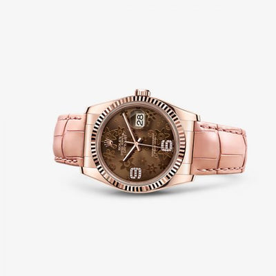 Remontoir à montres pour montre Rolex Datejust 36 Datejust 36 Everose Strap Chocolate Floral