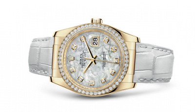 Remontoir à montres pour montre Rolex Datejust 36 Datejust 36 Yellow Or Diamond Strap Matypique of Peaerl