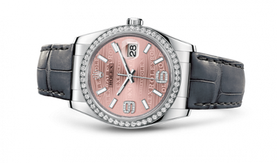 Remontoir à montres pour montre Rolex Datejust 36 Datejust 36 Or Blanc Diamond Strap Rose Waves