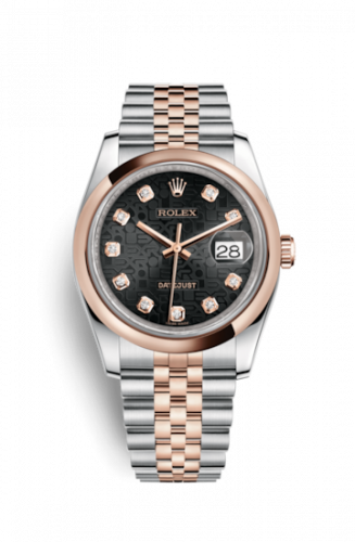 Remontoir à montres pour montre Rolex Datejust 36 Datejust 36 Rolesor Everose Domed / Jubilee / Noire Computer