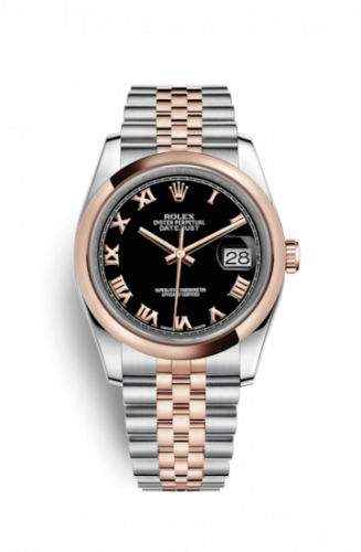 Remontoir à montres pour montre Rolex Datejust 36 Datejust 36 Rolesor Everose Domed / Jubilee / Noire Roman