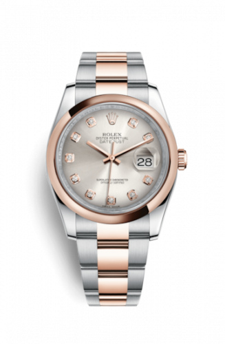 Remontoir à montres pour montre Rolex Datejust 36 Datejust 36 Rolesor Everose Domed / Oyster / Argent Diamond