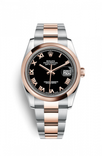 Remontoir à montres pour montre Rolex Datejust 36 Datejust 36 Rolesor Everose Domed / Oyster / Noire Roman