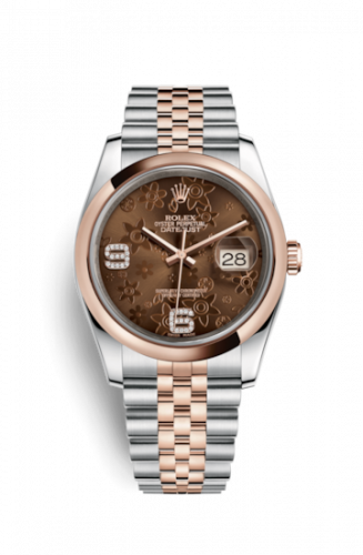 Remontoir à montres pour montre Rolex Datejust 36 Datejust 36 Rolesor Everose Domed / Jubilee / Chocolate Floral