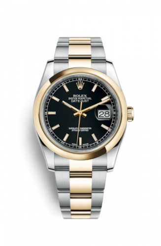 Remontoir à montres pour montre Rolex Datejust 36 Datejust 36 Rolesor Yellow Domed / Oyster / Noire