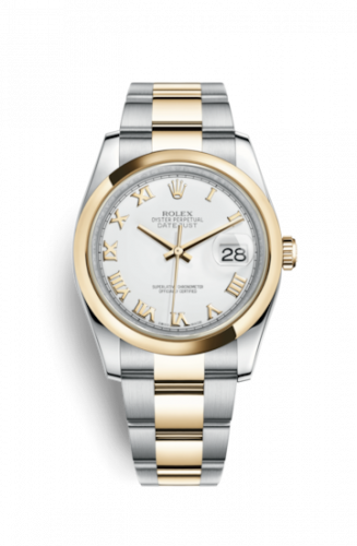 Remontoir à montres pour montre Rolex Datejust 36 Datejust 36 Rolesor Yellow Domed / Oyster / Blanc Roman