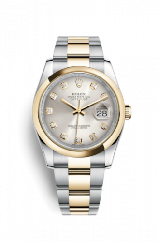 Remontoir à montres pour montre Rolex Datejust 36 Datejust 36 Rolesor Yellow Domed / Oyster / Argent Diamond
