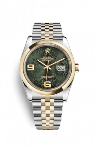 Remontoir à montres pour montre Rolex Datejust 36 Datejust 36 Rolesor Yellow Domed / Jubilee / Verte Floral