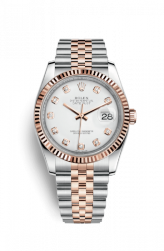 Remontoir à montres pour montre Rolex Datejust 36 Datejust 36 Rolesor Everose Fluted / Jubilee / Blanc Diamonds