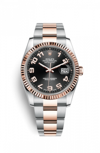 Remontoir à montres pour montre Rolex Datejust 36 Datejust 36 Rolesor Everose Fluted / Oyster / Noire Arabic