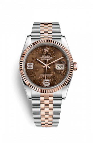 Remontoir à montres pour montre Rolex Datejust 36 Datejust 36 Rolesor Everose Fluted / Jubilee / Chocolate Floral