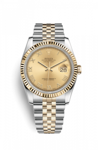 Remontoir à montres pour montre Rolex Datejust 36 Datejust 36 Rolesor Yellow Fluted / Jubilee / Champagne Roman
