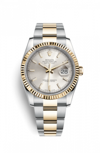 Remontoir à montres pour montre Rolex Datejust 36 Datejust 36 Rolesor Yellow Fluted / Oyster / Argent