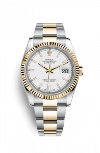 Remontoir à montres pour montre Rolex Datejust 36 Datejust 36 Rolesor Yellow Fluted / Oyster / Blanc