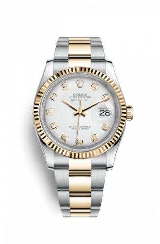 Remontoir à montres pour montre Rolex Datejust 36 Datejust 36 Rolesor Yellow Fluted / Oyster / Blanc Diamond