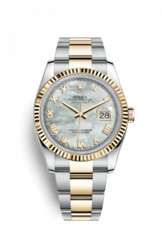 Remontoir à montres pour montre Rolex Datejust 36 Datejust 36 Rolesor Yellow Fluted / Oyster / MOP Roman