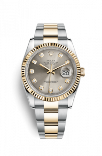 Remontoir à montres pour montre Rolex Datejust 36 Datejust 36 Rolesor Yellow Fluted / Oyster / Steel Diamonds