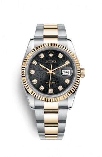 Remontoir à montres pour montre Rolex Datejust 36 Datejust 36 Rolesor Yellow Fluted / Oyster / Noire Computer