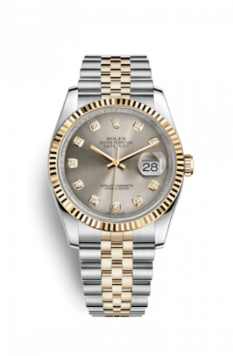 Remontoir à montres pour montre Rolex Datejust 36 Datejust 36 Rolesor Yellow Fluted / Jubilee / Steel Diamonds