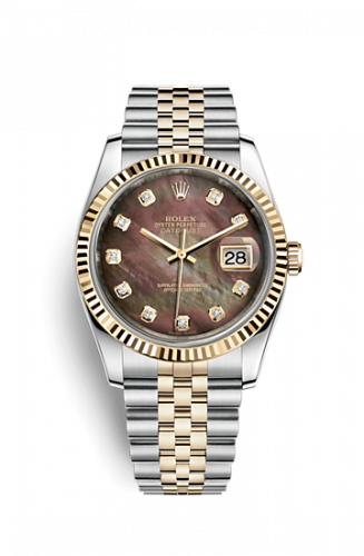 Remontoir à montres pour montre Rolex Datejust 36 Datejust 36 Rolesor Yellow Fluted / Jubilee / Noire MOP