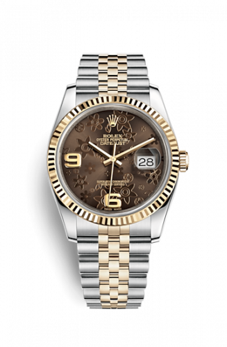 Remontoir à montres pour montre Rolex Datejust 36 Datejust 36 Rolesor Yellow Fluted / Jubilee / Bronze Floral