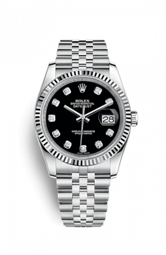 Remontoir à montres pour montre Rolex Datejust 36 Datejust 36 Stainless Steel Fluted / Jubilee / Noire Diamond