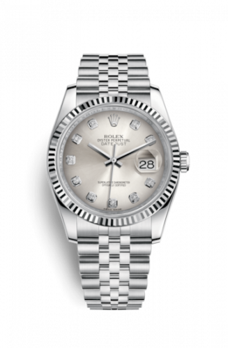 Remontoir à montres pour montre Rolex Datejust 36 Datejust 36 Stainless Steel Fluted / Jubilee / Argent Diamond