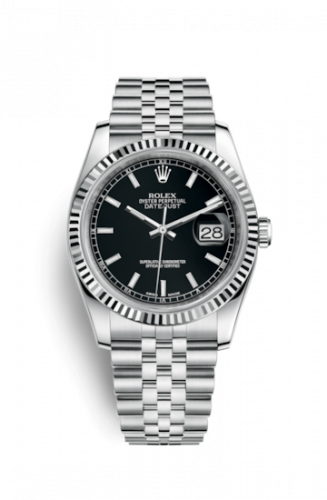 Remontoir à montres pour montre Rolex Datejust 36 Datejust 36 Stainless Steel Fluted / Jubilee / Noire
