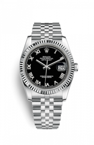Remontoir à montres pour montre Rolex Datejust 36 Datejust 36 Stainless Steel Fluted / Jubilee / Noire Roman