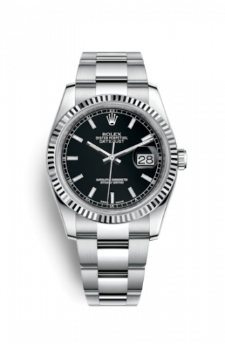 Remontoir à montres pour montre Rolex Datejust 36 Datejust 36 Stainless Steel Fluted / Oyster / Noire