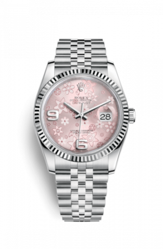 Remontoir à montres pour montre Rolex Datejust 36 Datejust 36 Stainless Steel Fluted / Jubilee / Rose Floral