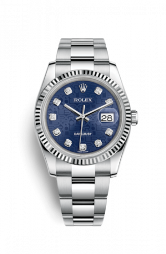 Remontoir à montres pour montre Rolex Datejust 36 Datejust 36 Stainless Steel Fluted / Oyster / Bleu Computer