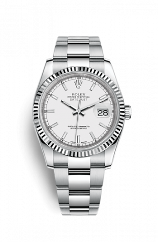 Remontoir à montres pour montre Rolex Datejust 36 Datejust 36 Stainless Steel Fluted / Oyster / Blanc