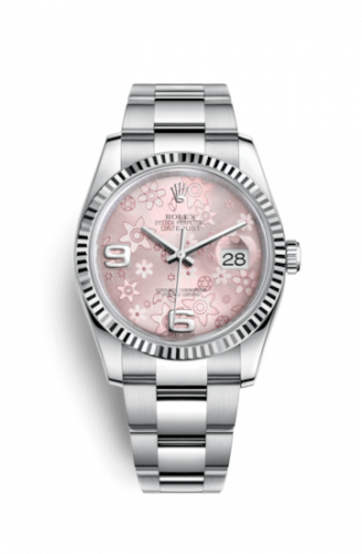 Remontoir à montres pour montre Rolex Datejust 36 Datejust 36 Stainless Steel Fluted / Oyster / Rose Floral