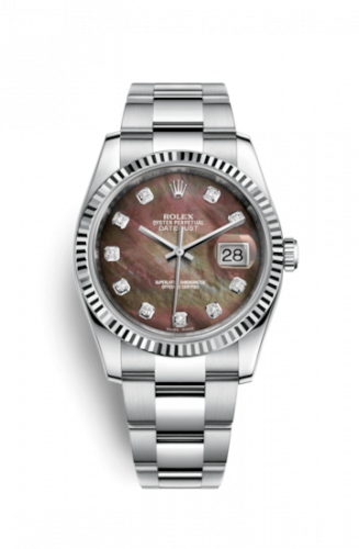 Remontoir à montres pour montre Rolex Datejust 36 Datejust 36 Stainless Steel Fluted / Oyster / Marron MOP