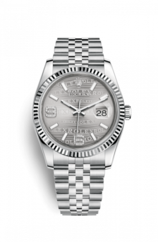 Remontoir à montres pour montre Rolex Datejust 36 Datejust 36 Stainless Steel Fluted / Jubilee / Rhodium Wave