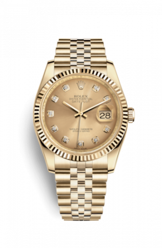 Remontoir à montres pour montre Rolex Datejust 36 Datejust 36 Yellow Or Fluted / Jubilee / Champagne Diamonds