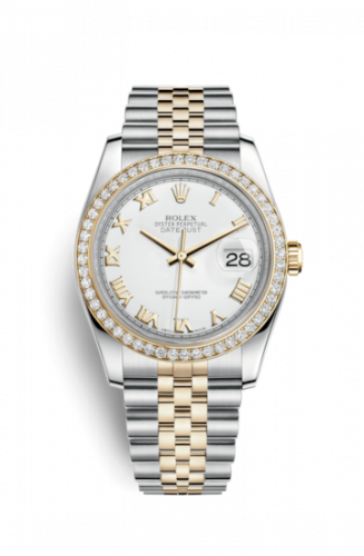 Remontoir à montres pour montre Rolex Datejust 36 Datejust 36 Rolesor Yellow Diamond / Jubilee / Blanc Roman
