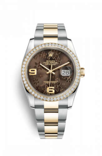 Remontoir à montres pour montre Rolex Datejust 36 Datejust 36 Rolesor Yellow Diamond / Oyster / Bronze Floral
