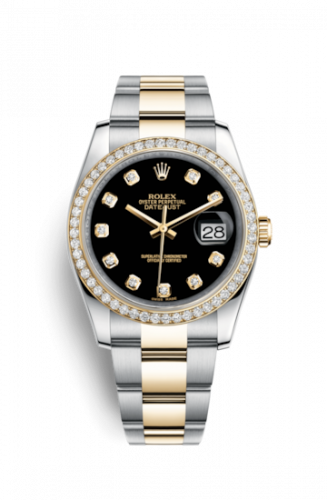 Remontoir à montres pour montre Rolex Datejust 36 Datejust 36 Rolesor Yellow Diamond / Oyster / Noire Diamond
