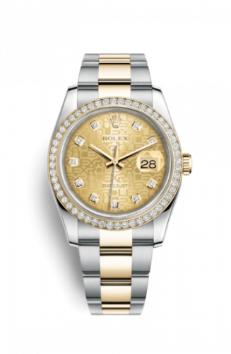 Remontoir à montres pour montre Rolex Datejust 36 Datejust 36 Rolesor Yellow Diamond / Oyster / Champagne Computer