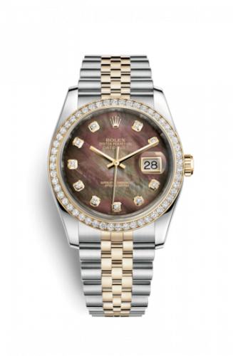 Remontoir à montres pour montre Rolex Datejust 36 Datejust 36 Rolesor Yellow Diamond / Jubilee / Marron MOP