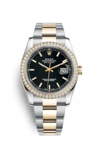 Remontoir à montres pour montre Rolex Datejust 36 Datejust 36 Rolesor Yellow Diamond / Oyster / Noire