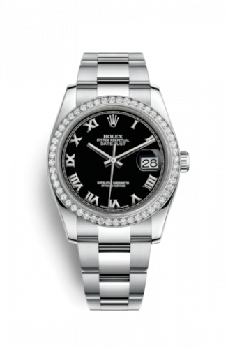 Remontoir à montres pour montre Rolex Datejust 36 Datejust 36 Stainless Steel Diamond / Oyster / Noire Roman