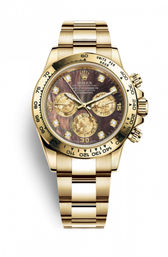 Remontoir à montres pour montre Rolex Daytona Cosmograph Daytona Yellow Or / Noire MOP Diamond