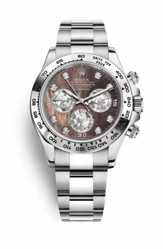 Remontoir à montres pour montre Rolex Daytona Cosmograph Daytona Or Blanc / Noire MOP / Diamonds