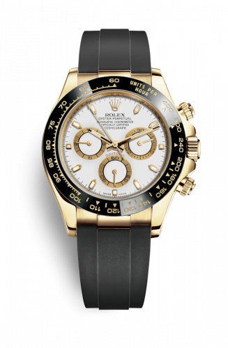 Remontoir à montres pour montre Rolex Daytona Cosmograph Daytona Yellow Or / Cerachrom / Blanc / Oysterflex