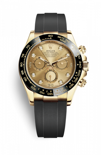 Remontoir à montres pour montre Rolex Daytona Cosmograph Daytona Yellow Or / Cerachrom / Champagne-Diamond / Oysterflex